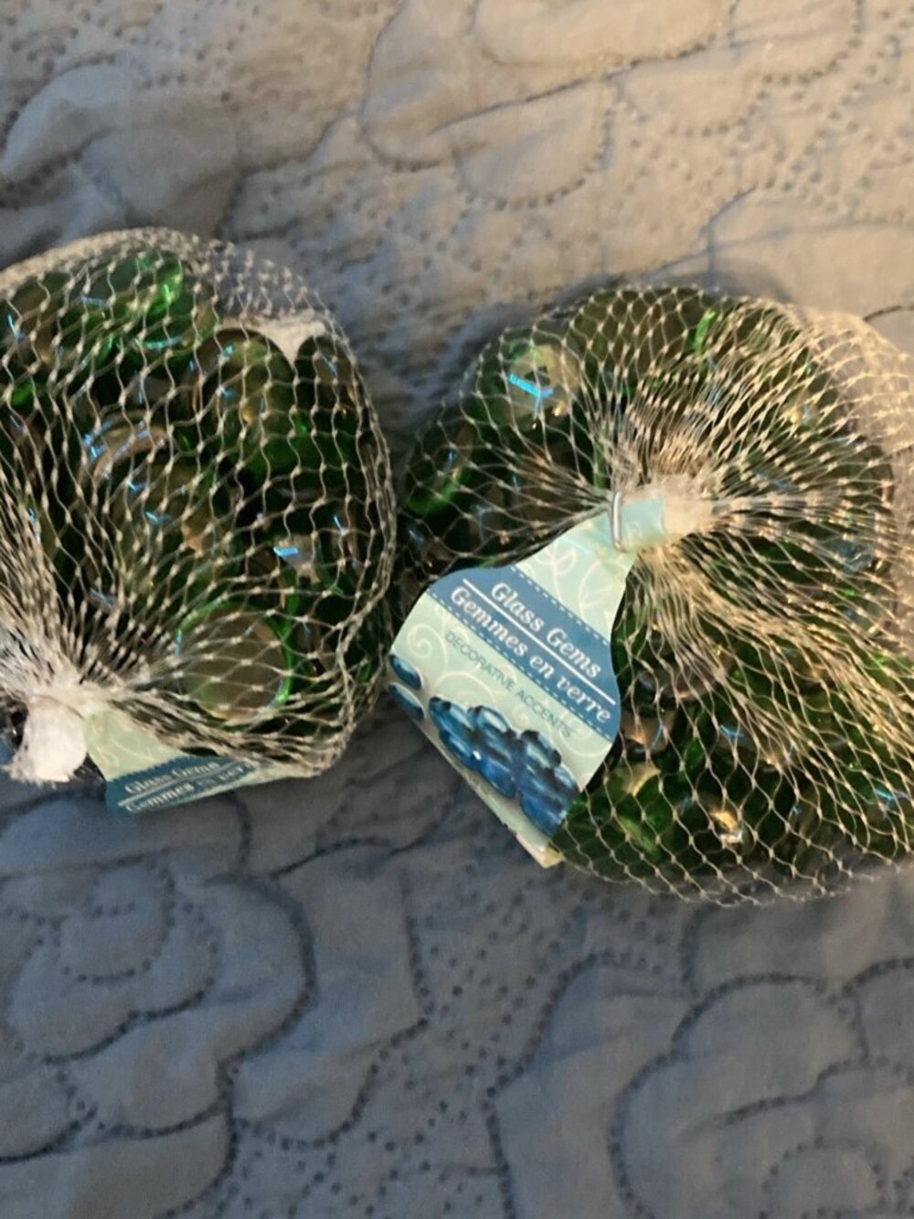 2 Bags Decorative Glass Gems Green
